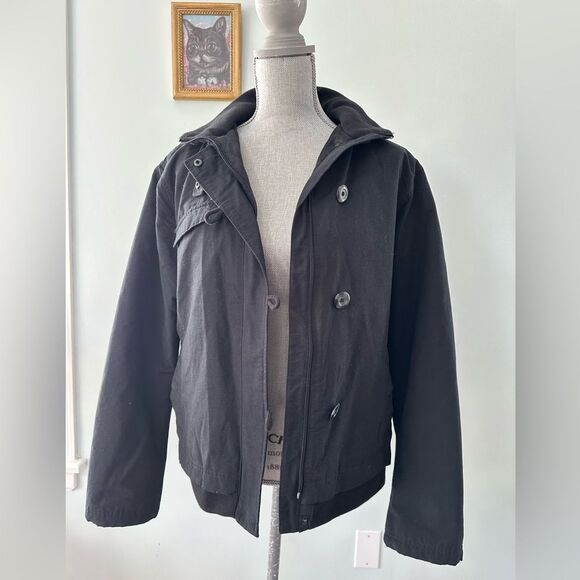 Pacific Trail Women's Quilted Black Bomber Jacket with Buttons size Large - Picture 5 of 5